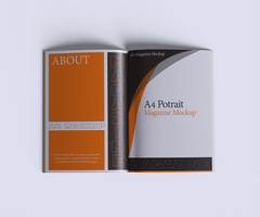 A4 Potrait Magazine Mockup Full Editable and isolated object from the background and shadow psd