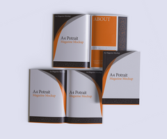 A4 Potrait Magazine Mockup Full Editable and isolated object from the background and shadow psd
