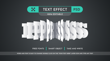 Press - Editable Text Effect, Font Style psd