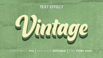 Vintage Editable Text Effect psd