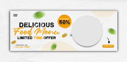 Food menu cover banner and template psd