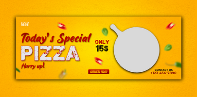 Pizza and food menu cover banner and template psd