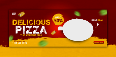 délicieux Pizza et nourriture menu couverture modèle et bannière psd