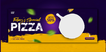 Pizza and food menu cover banner and template psd