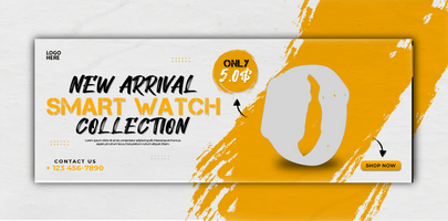 Luxury watch cover template and banner psd