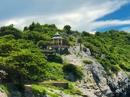 A beautiful viewpoint on the top of the mountain. photo