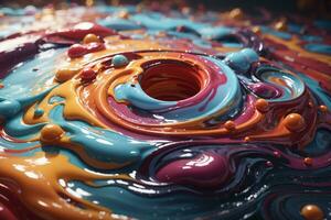 Swirling liquid cloud colour painting AI Generated photo