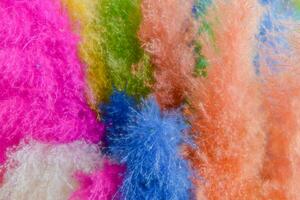 Fluffy, dyed in many beautiful colors, soft, textured. photo