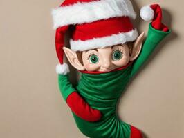Elf Elf With Green Eyes. AI Generated photo