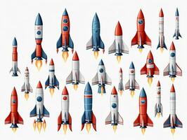 A Bunch Of Rockets. AI Generated photo