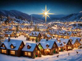 A Christmas Village. AI Generated photo