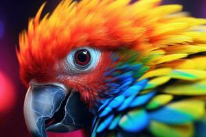 Portrait of a parrot close-up. AI-Generated photo