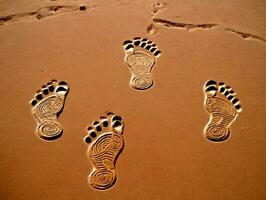 Footprints In The Sand. AI Generated photo