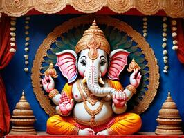 A Statue Of An Elephant. AI Generated photo