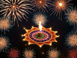 Happy Diwali Festival Wishes. AI Generated photo