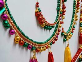 A Colorful Necklace With Beads And Beads. AI Generated photo