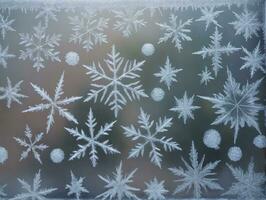 Frost On A Window. AI Generated photo