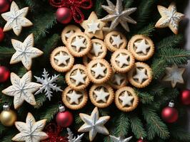 A Christmas Tree With Cookies And Decorations. AI Generated photo