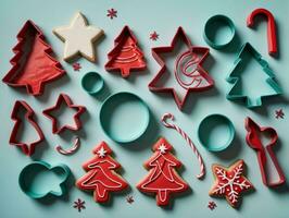 Christmas Cookie Cutters. AI Generated photo