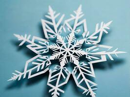 A Snowflake Made From Paper. AI Generated photo