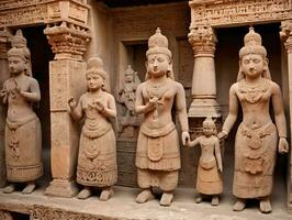 estatuas de hindú deidades ai generado foto