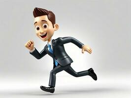 A Cartoon Businessman Running. AI Generated photo