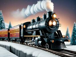 A Train On The Tracks. AI Generated photo