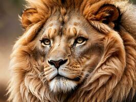 A Close Up Of A LionS Face. AI Generated photo