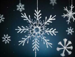 Snowflakes On A Dark Background. AI Generated photo