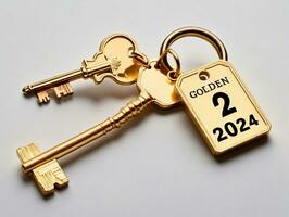 A Golden Key With The Number Twenty On It. AI Generated photo