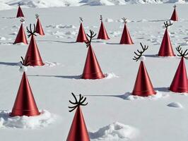 A Group Of Red Cones. AI Generated photo