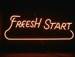 A Neon Sign That Says Fresh Start. AI Generated photo