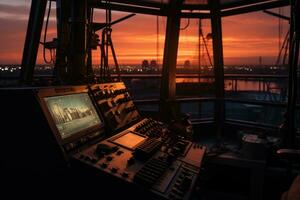 Engine room on the tower crane. AI-Generated photo