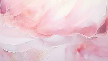 Abstract marble acrylic paints in pink and white. AI Generated photo