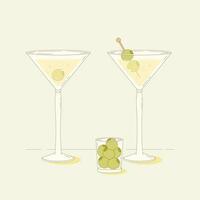 olive martini drink vector