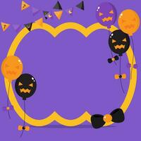 spooky halloween frame square vector