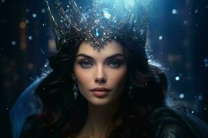 A woman wearing a regal crown AI Generated photo