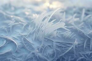 A frosty surface with intricate patterns and textures AI Generated photo