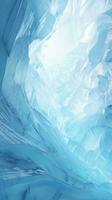 A breathtaking ice cave with cascading water AI Generated photo