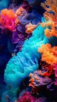 A vibrant collection of colorful corals up close AI Generated photo