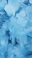 A stunning blue ice formation in a frozen landscape AI Generated photo