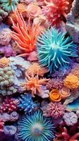 Colorful coral reef close-up AI Generated photo