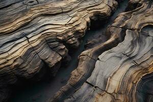 A split log showing the intricate patterns and textures of the wood AI Generated photo