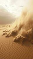A sandy desert landscape with swirling winds AI Generated photo
