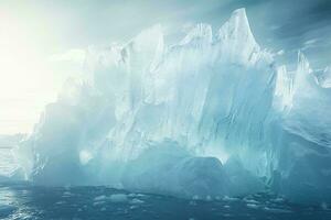 A massive iceberg floating in the vast ocean AI Generated photo