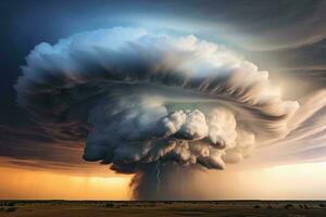 un masivo nube formación en el cielo ai generado foto