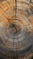 A detailed cross section of a tree trunk, revealing its age and growth patterns AI Generated photo