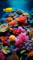 A vibrant coral reef teeming with diverse and colorful fish AI Generated photo