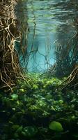 An enchanting underwater mangrove forest AI Generated photo
