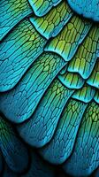 A vibrant blue and yellow bird's wing up close AI Generated photo